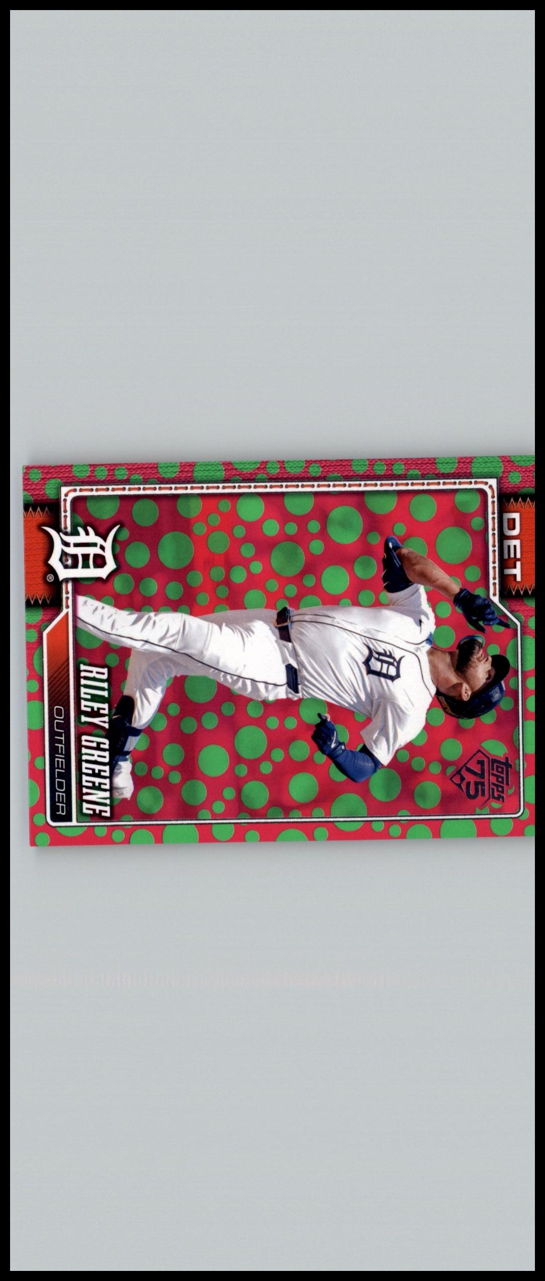 2026 Topps #209 Riley Greene Holiday Polka Dots Green / Pink