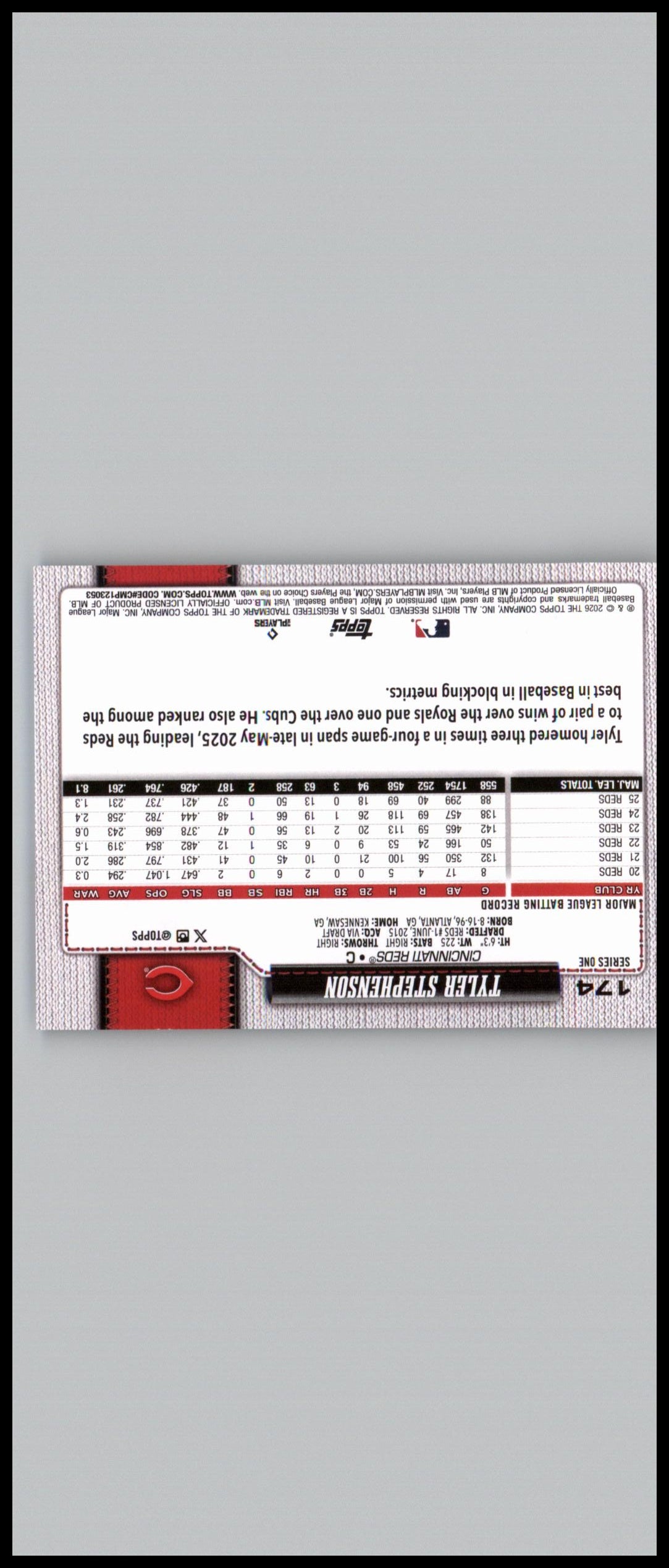 2026 Topps #174 Tyler Stephenson Rainbow Foil